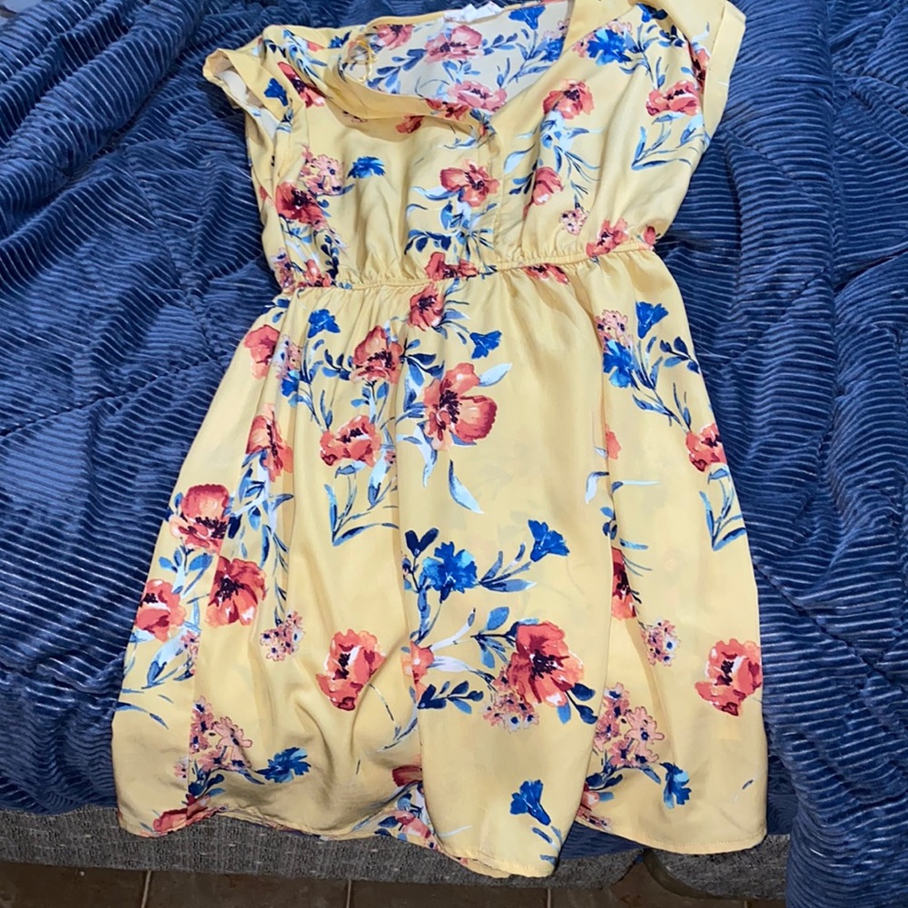 Yellow flowered dress